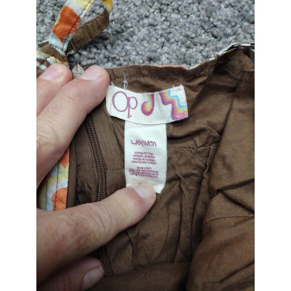 Vintage Ocean Pacific OP Strappy Sleeveless Halter Dress In Browns 11/13 Large - Picture 6 of 11